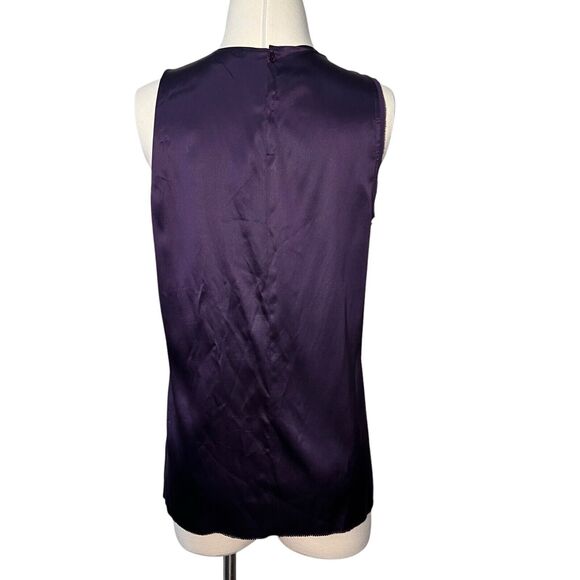 Vince Women's Silk Sleeveless Gradient Cowl Neck Blouse Purple Size M Raw Hem - Picture 2 of 9